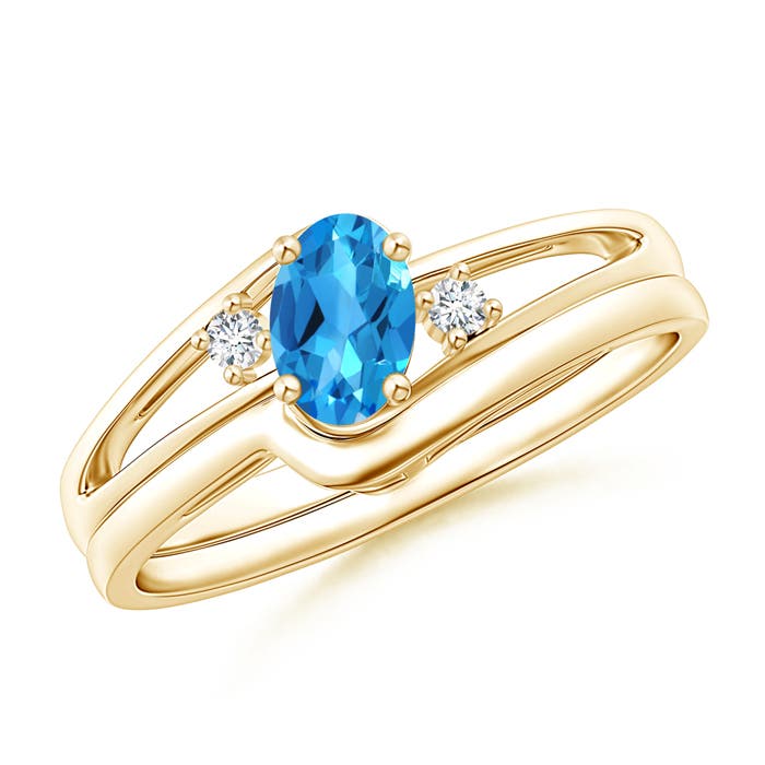 AAAA - Swiss Blue Topaz / 0.56 CT / 14 KT Yellow Gold