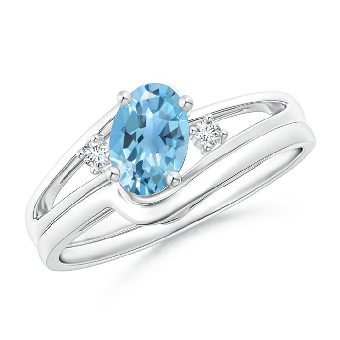 A - Swiss Blue Topaz / 0.98 CT / 14 KT White Gold