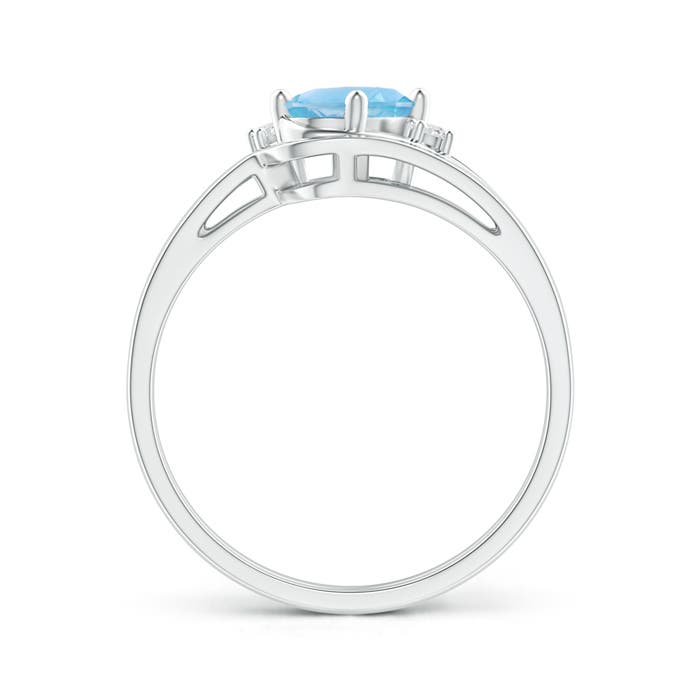 A - Swiss Blue Topaz / 0.98 CT / 14 KT White Gold