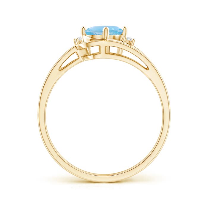 A - Swiss Blue Topaz / 0.98 CT / 14 KT Yellow Gold