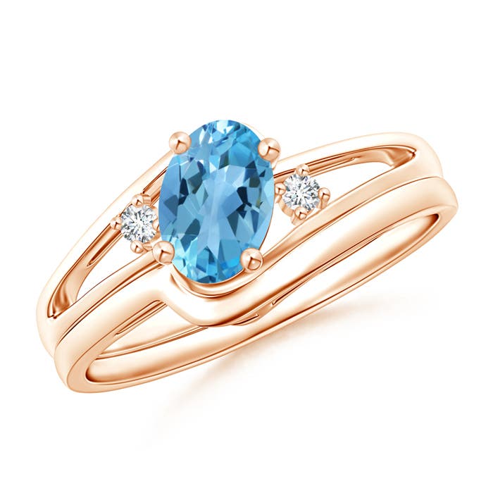 AA - Swiss Blue Topaz / 0.98 CT / 14 KT Rose Gold