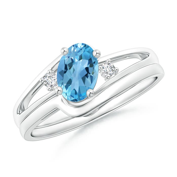 AA - Swiss Blue Topaz / 0.98 CT / 14 KT White Gold