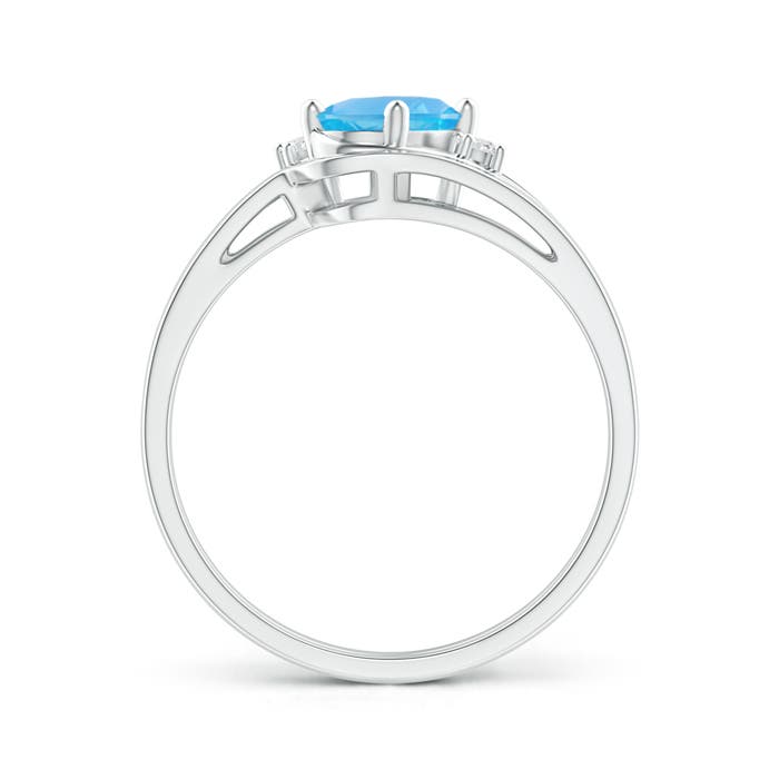 AA - Swiss Blue Topaz / 0.98 CT / 14 KT White Gold