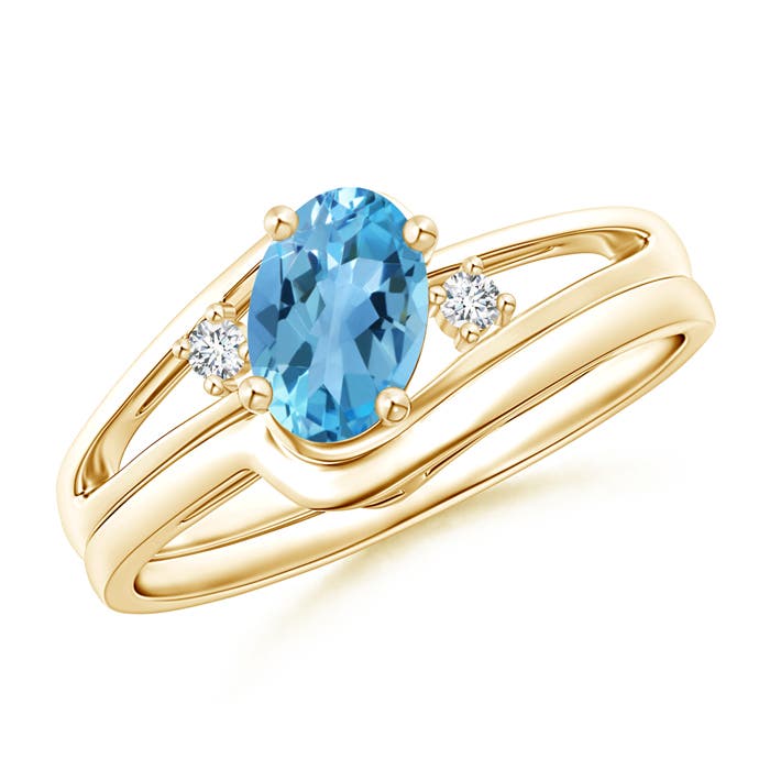 AA - Swiss Blue Topaz / 0.98 CT / 14 KT Yellow Gold