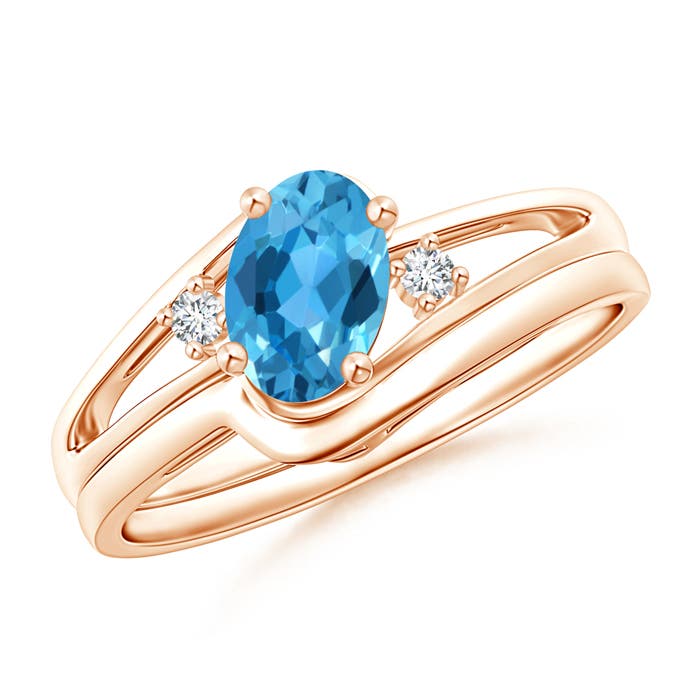 AAA - Swiss Blue Topaz / 0.98 CT / 14 KT Rose Gold