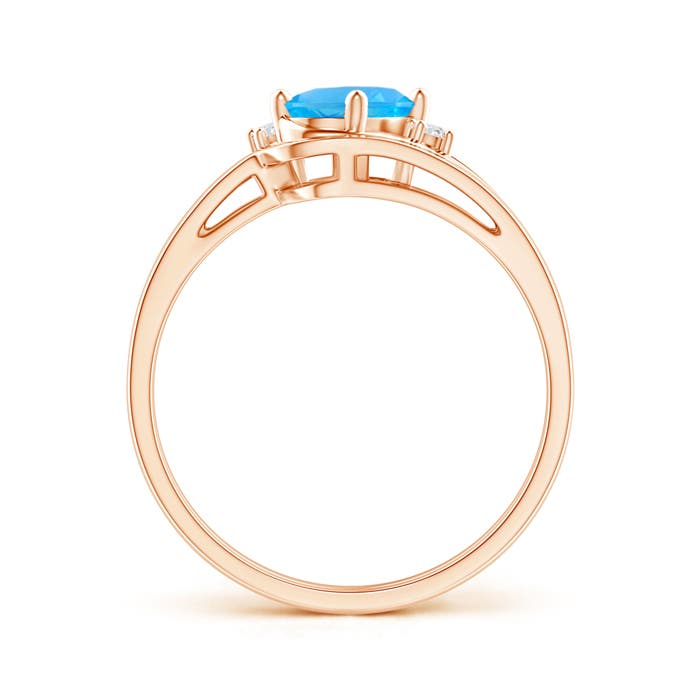 AAA - Swiss Blue Topaz / 0.98 CT / 14 KT Rose Gold