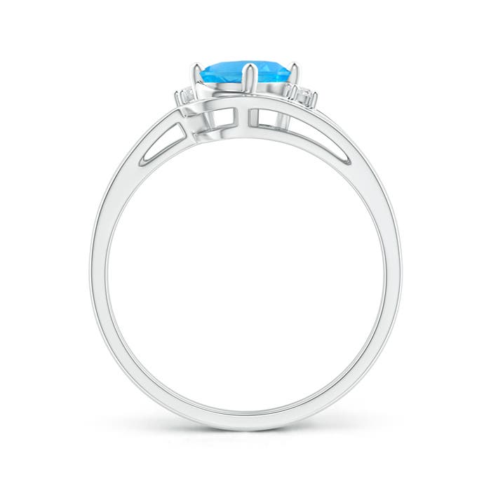 AAA - Swiss Blue Topaz / 0.98 CT / 14 KT White Gold