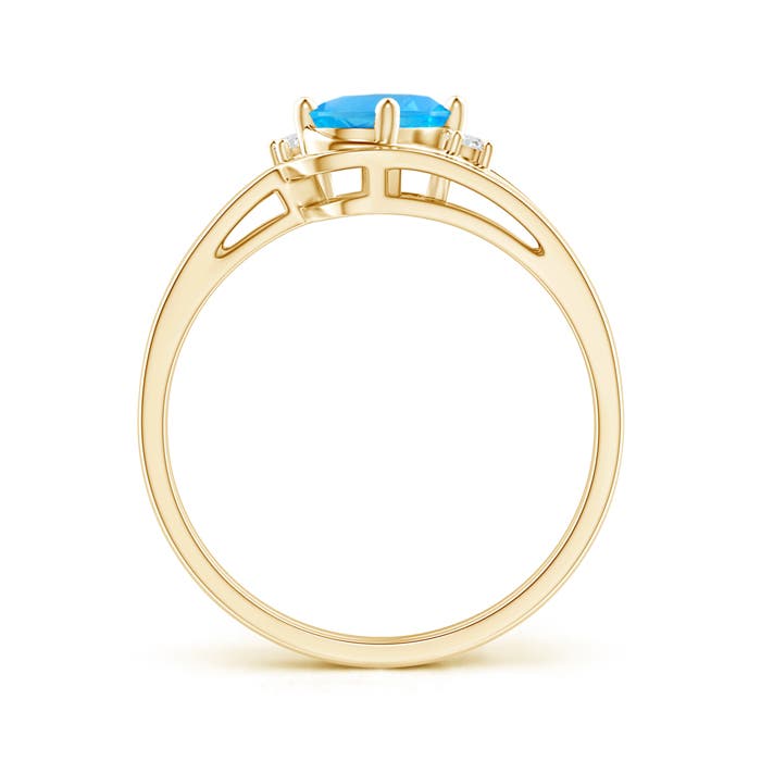 AAA - Swiss Blue Topaz / 0.98 CT / 14 KT Yellow Gold