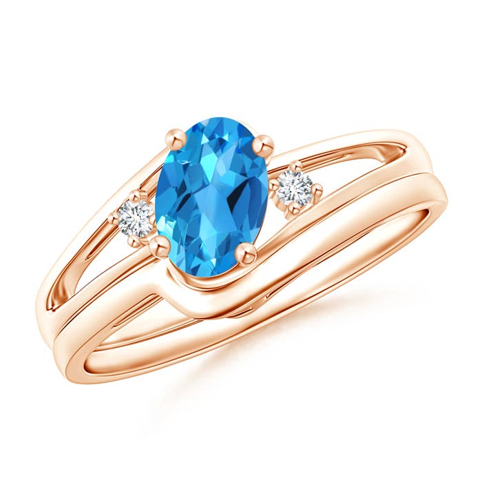 AAAA - Swiss Blue Topaz / 0.98 CT / 14 KT Rose Gold