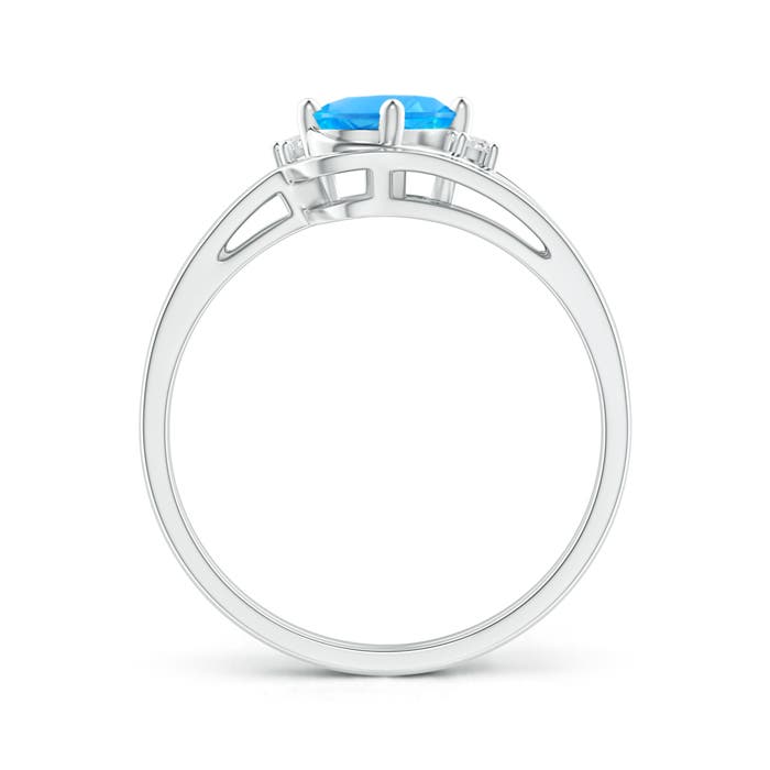 AAAA - Swiss Blue Topaz / 0.98 CT / 14 KT White Gold