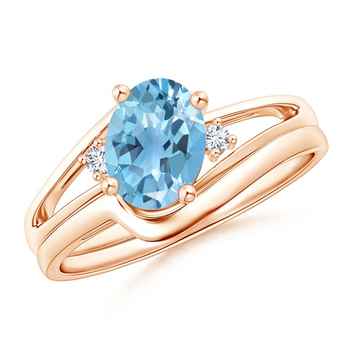 A - Swiss Blue Topaz / 1.55 CT / 14 KT Rose Gold