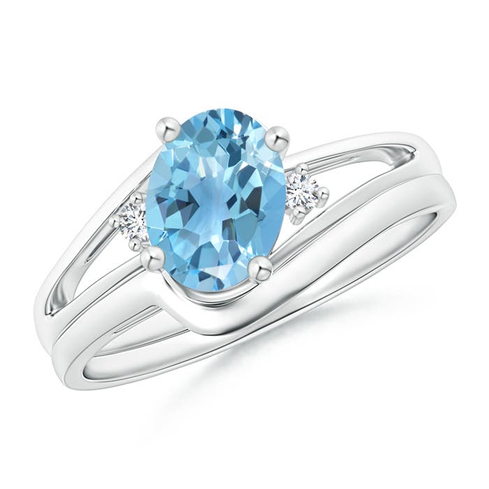 A - Swiss Blue Topaz / 1.55 CT / 14 KT White Gold