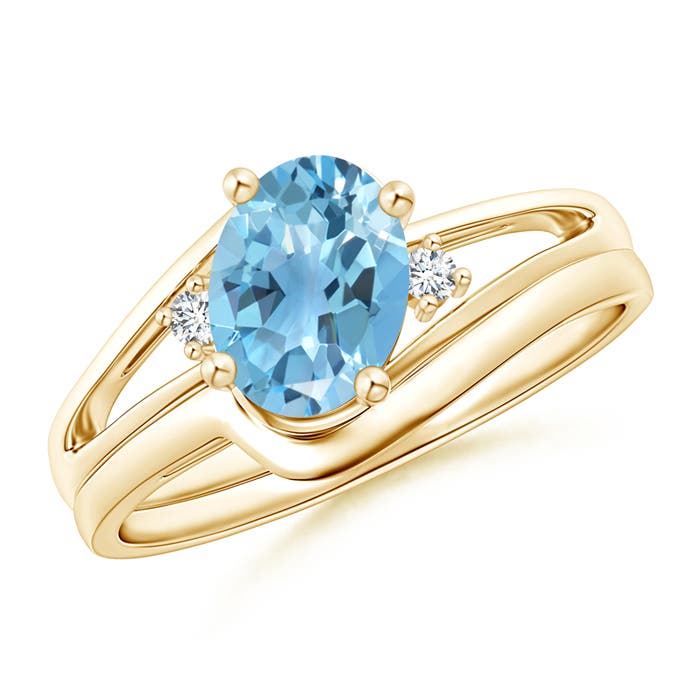 A - Swiss Blue Topaz / 1.55 CT / 14 KT Yellow Gold