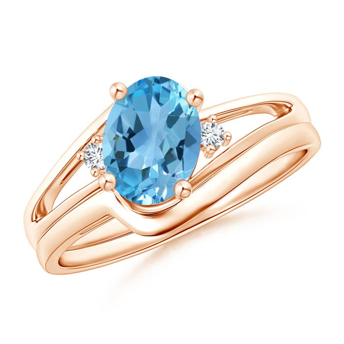 AA - Swiss Blue Topaz / 1.55 CT / 14 KT Rose Gold