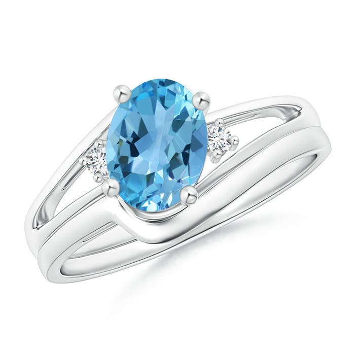 AA - Swiss Blue Topaz / 1.55 CT / 14 KT White Gold