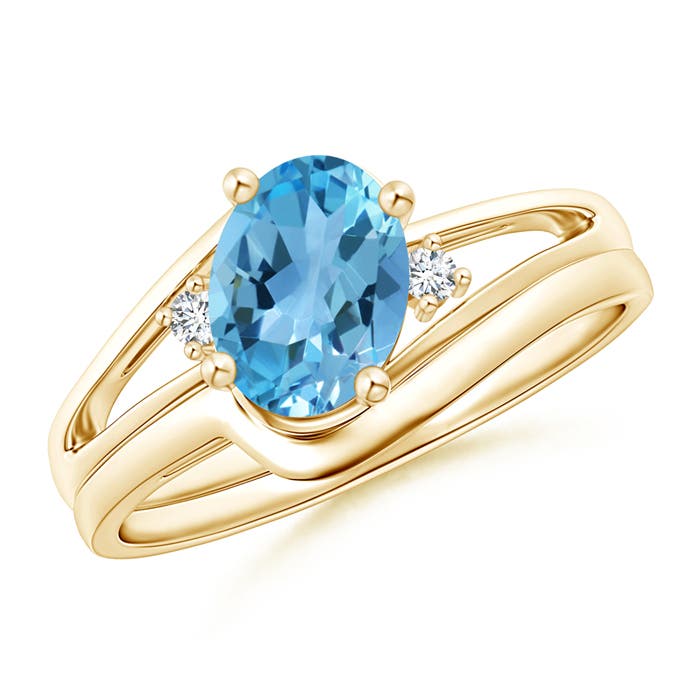 AA - Swiss Blue Topaz / 1.55 CT / 14 KT Yellow Gold