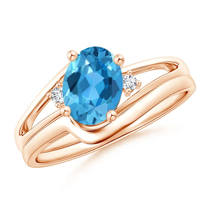 AAA - Swiss Blue Topaz / 1.55 CT / 14 KT Rose Gold