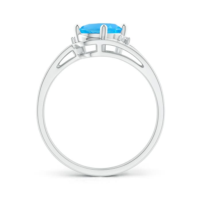 AAA - Swiss Blue Topaz / 1.55 CT / 14 KT White Gold