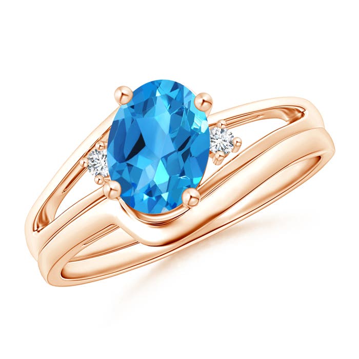 AAAA - Swiss Blue Topaz / 1.55 CT / 14 KT Rose Gold