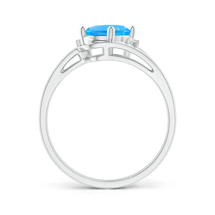 AAAA - Swiss Blue Topaz / 1.55 CT / 14 KT White Gold