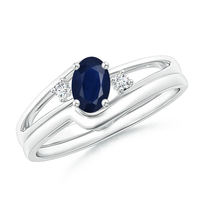 A - Blue Sapphire / 0.62 CT / 14 KT White Gold