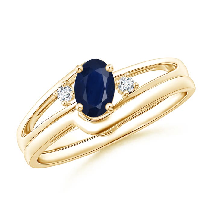 A - Blue Sapphire / 0.62 CT / 14 KT Yellow Gold