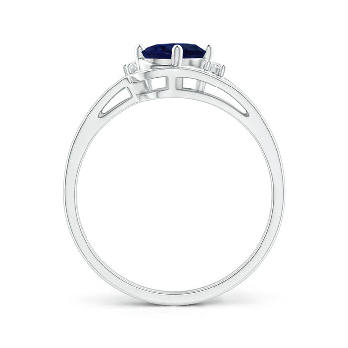 A - Blue Sapphire / 0.88 CT / 14 KT White Gold