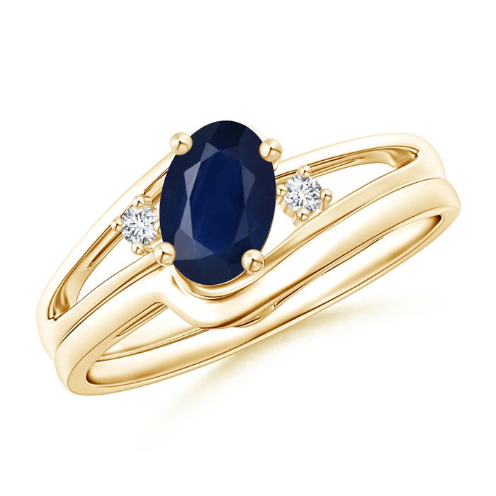 A - Blue Sapphire / 0.88 CT / 14 KT Yellow Gold