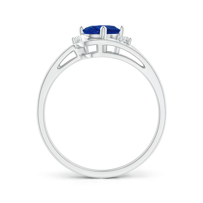 AAA - Blue Sapphire / 0.88 CT / 14 KT White Gold