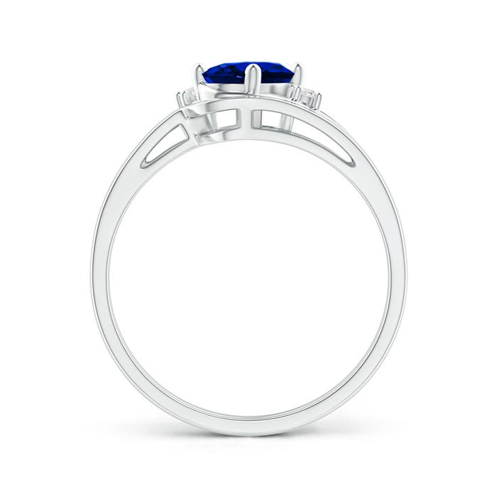 AAAA - Blue Sapphire / 0.88 CT / 14 KT White Gold