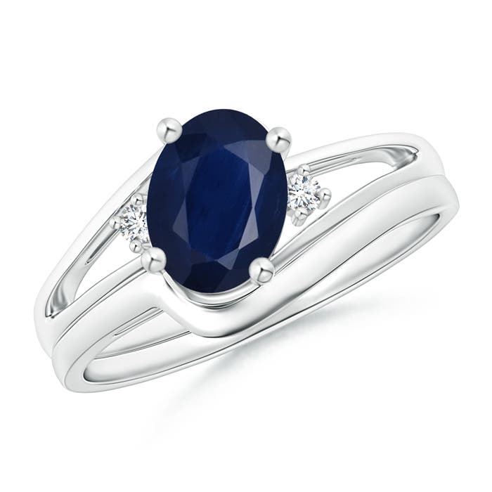 A - Blue Sapphire / 1.6 CT / 14 KT White Gold