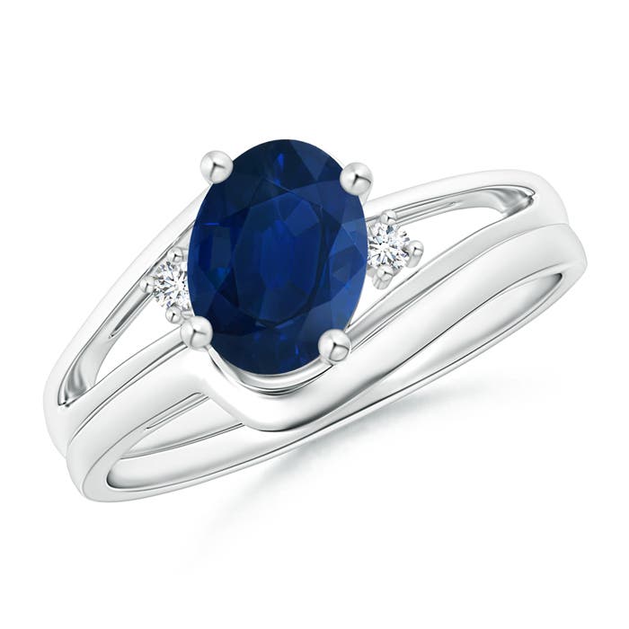 AA - Blue Sapphire / 1.6 CT / 14 KT White Gold