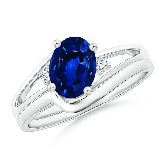 AAAA - Blue Sapphire / 1.6 CT / 14 KT White Gold