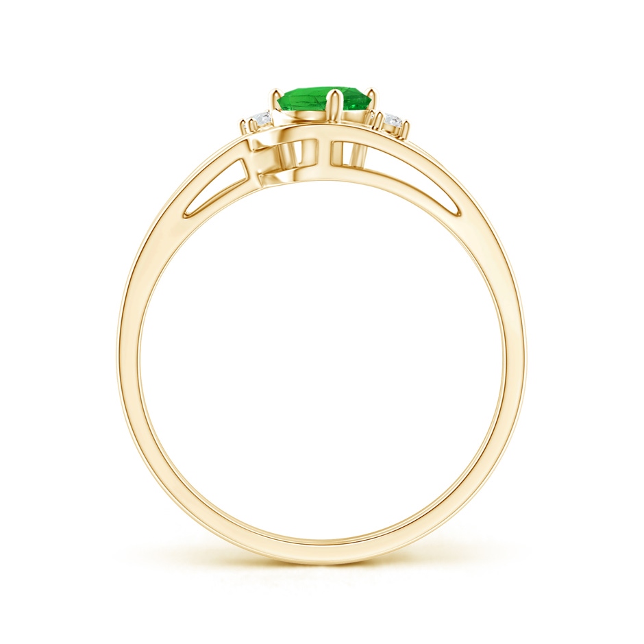 6x4mm AAA Split Shank Tsavorite Engagement Ring with Wedding Band in Yellow Gold side-1
