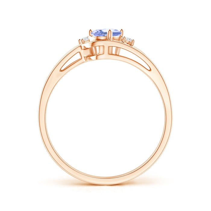 Split Shank Tanzanite Engagement Ring with Wedding Band