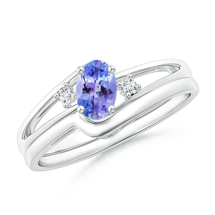 AAA - Tanzanite / 0.47 CT / 14 KT White Gold