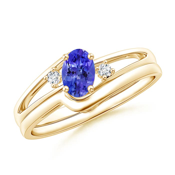 AAAA - Tanzanite / 0.47 CT / 14 KT Yellow Gold