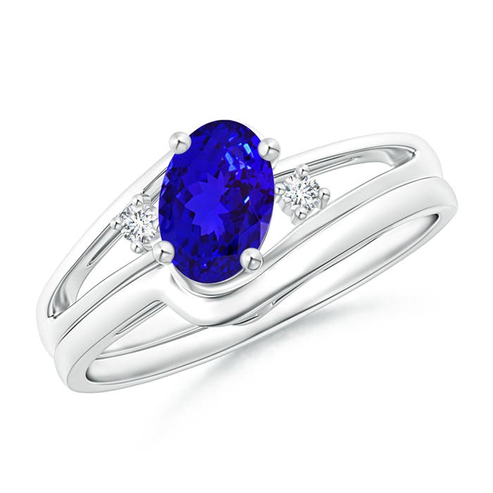 AAAA - Tanzanite / 0.83 CT / 14 KT White Gold