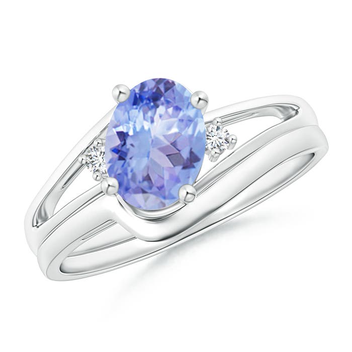 A - Tanzanite / 1.3 CT / 14 KT White Gold