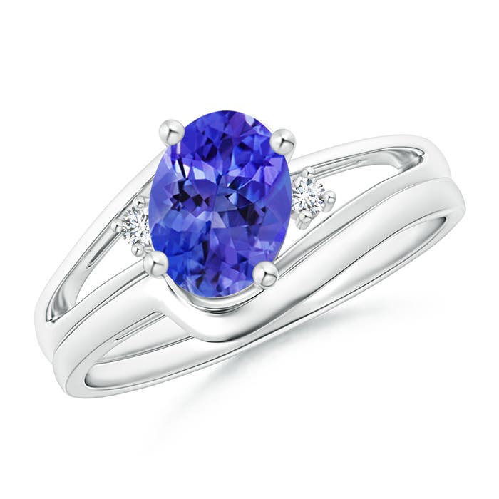 AAA - Tanzanite / 1.3 CT / 14 KT White Gold