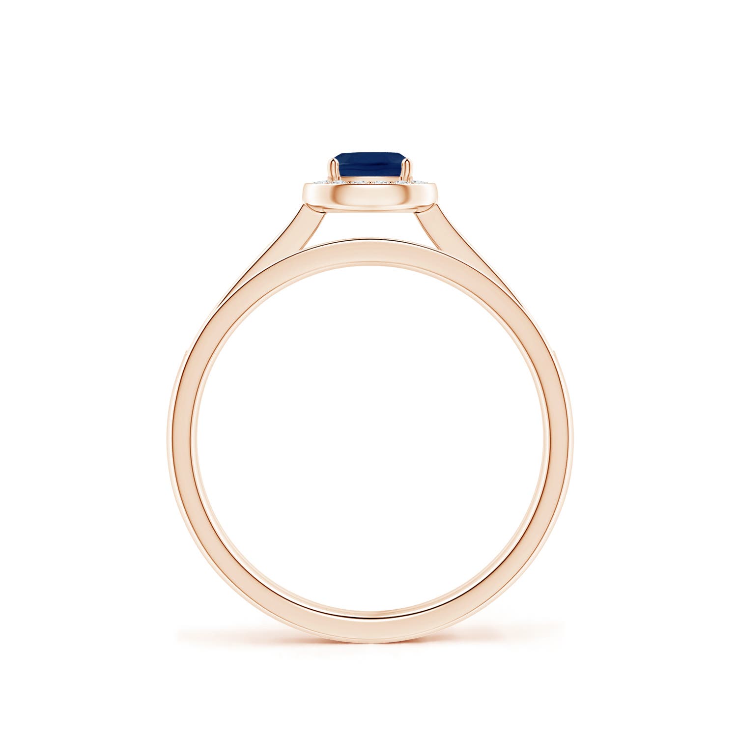 A - Blue Sapphire / 0.58 CT / 14 KT Rose Gold