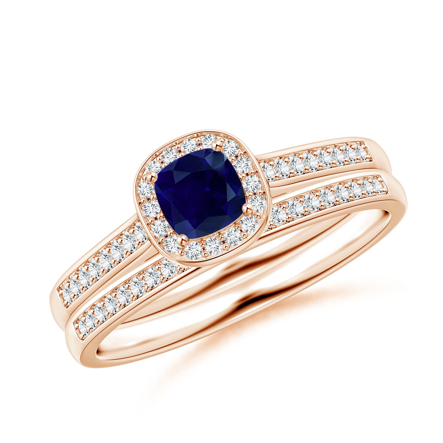 AA - Blue Sapphire / 0.58 CT / 14 KT Rose Gold