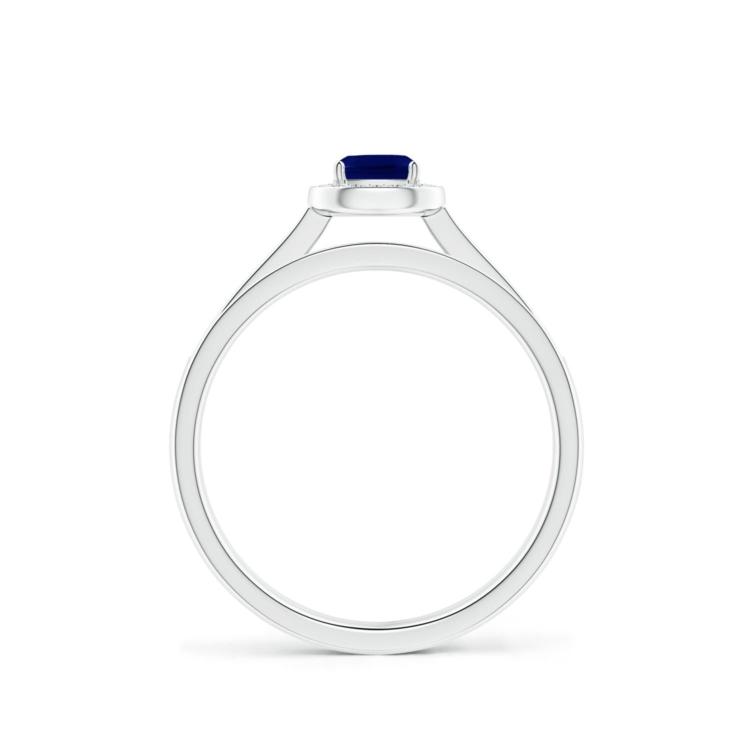 AA - Blue Sapphire / 0.58 CT / 14 KT White Gold