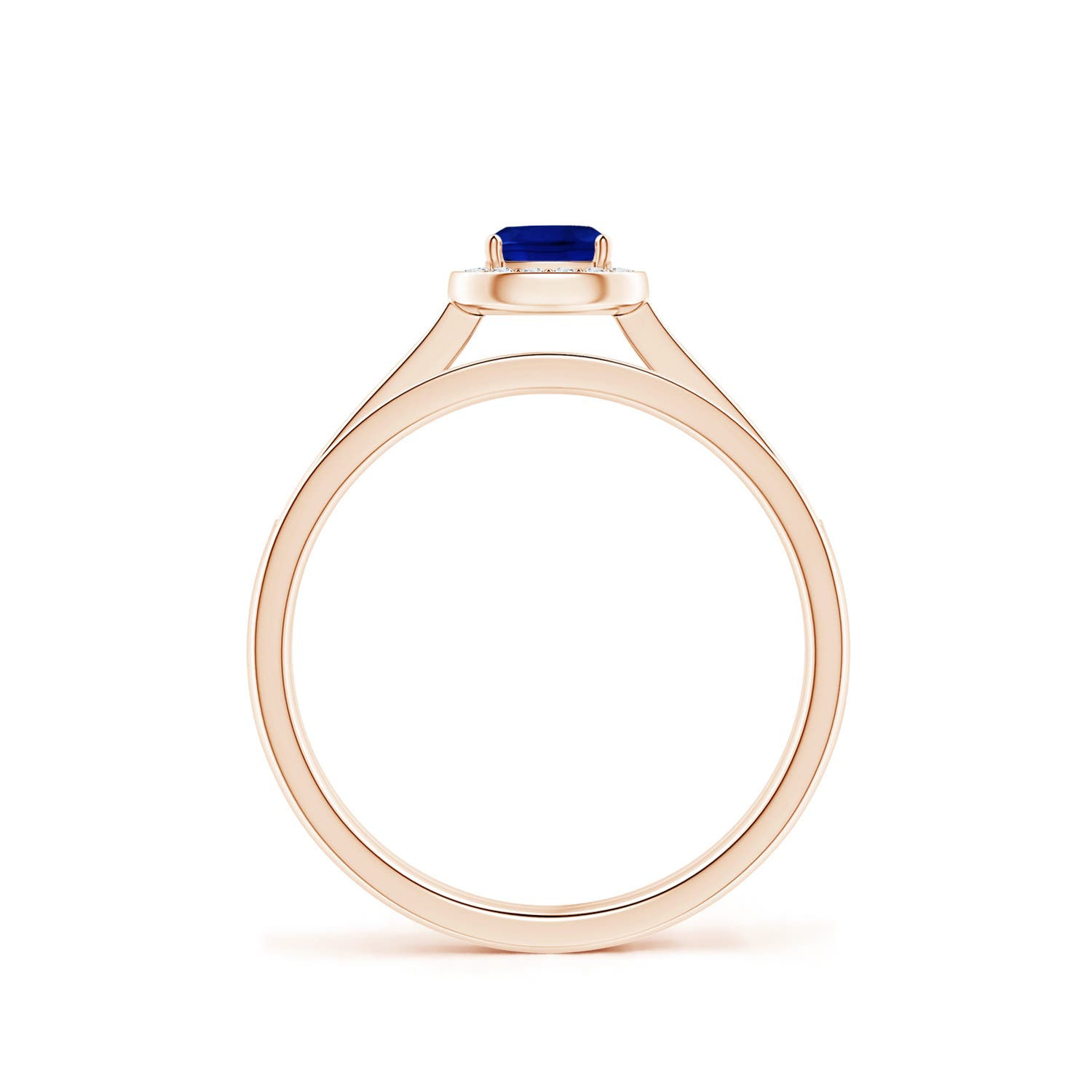 AAAA - Blue Sapphire / 0.58 CT / 14 KT Rose Gold