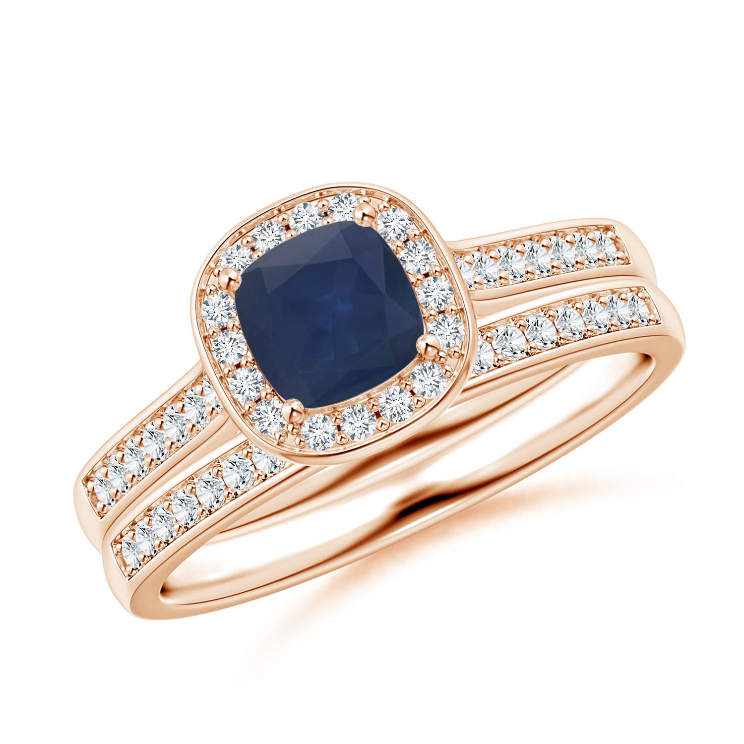 A - Blue Sapphire / 0.93 CT / 14 KT Rose Gold