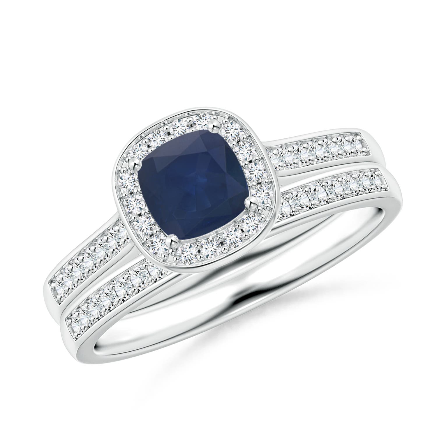 A - Blue Sapphire / 0.93 CT / 14 KT White Gold