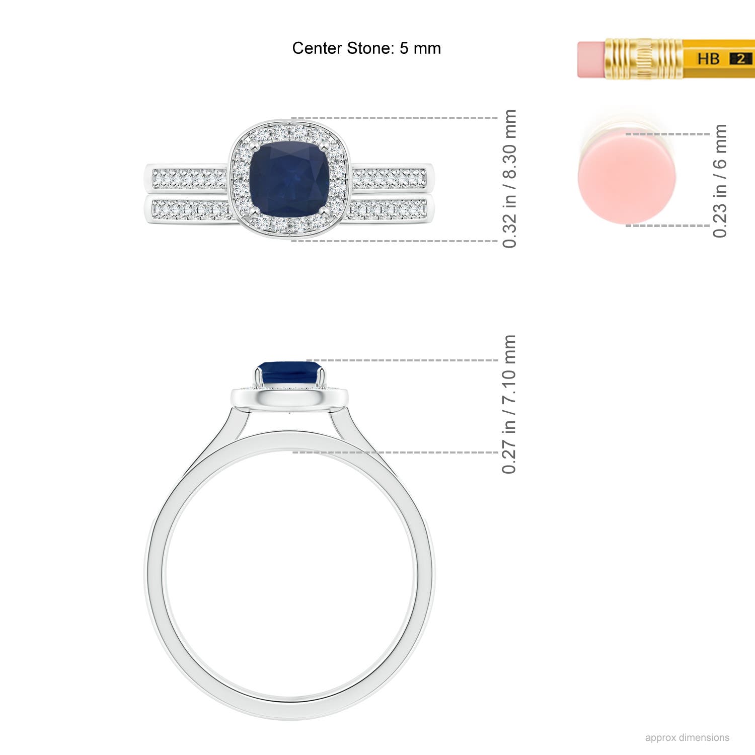 A - Blue Sapphire / 0.93 CT / 14 KT White Gold