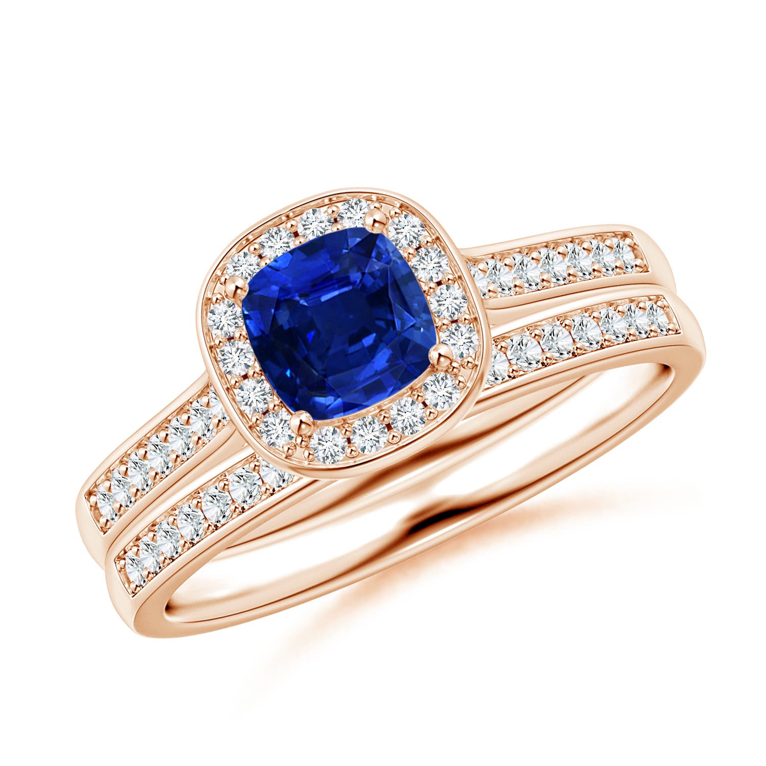 AAAA - Blue Sapphire / 0.93 CT / 14 KT Rose Gold