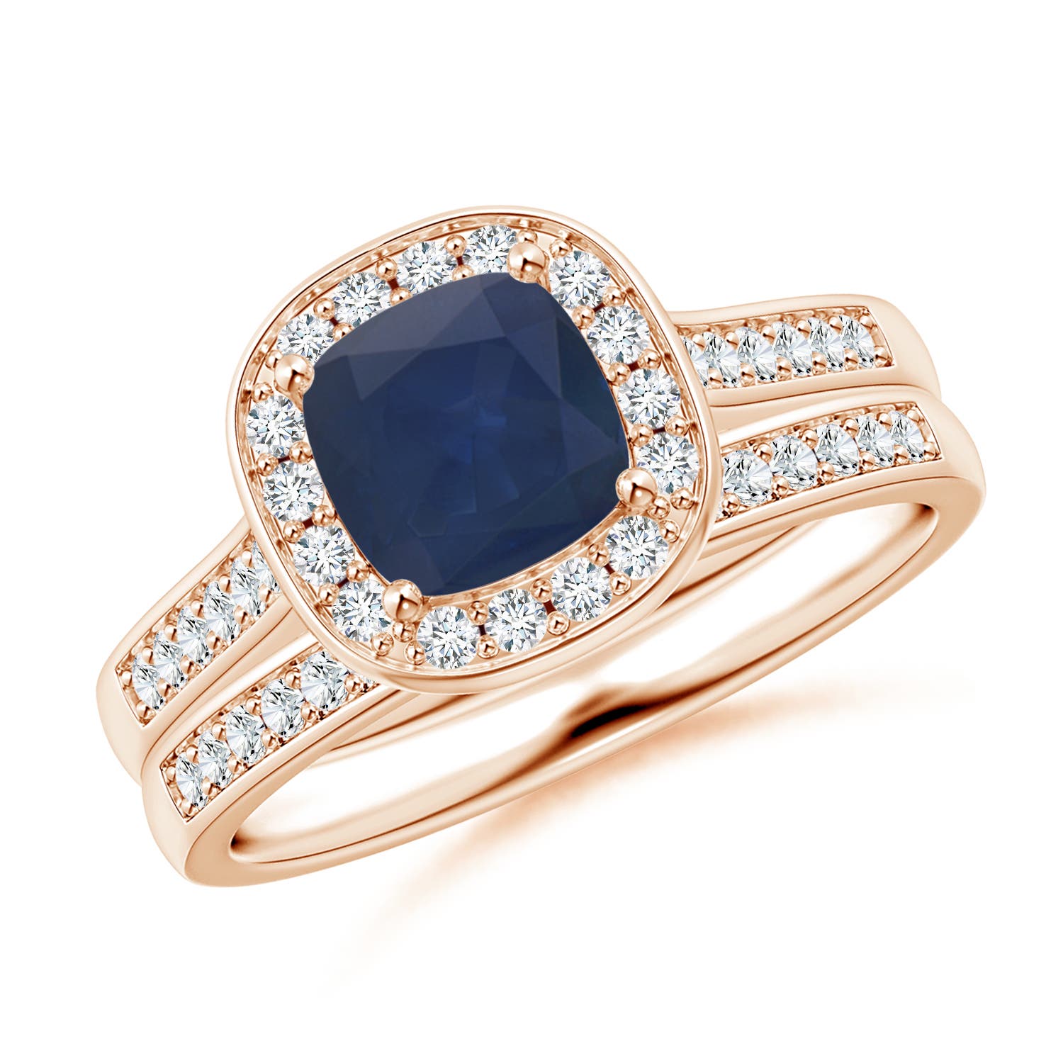 A - Blue Sapphire / 1.45 CT / 14 KT Rose Gold