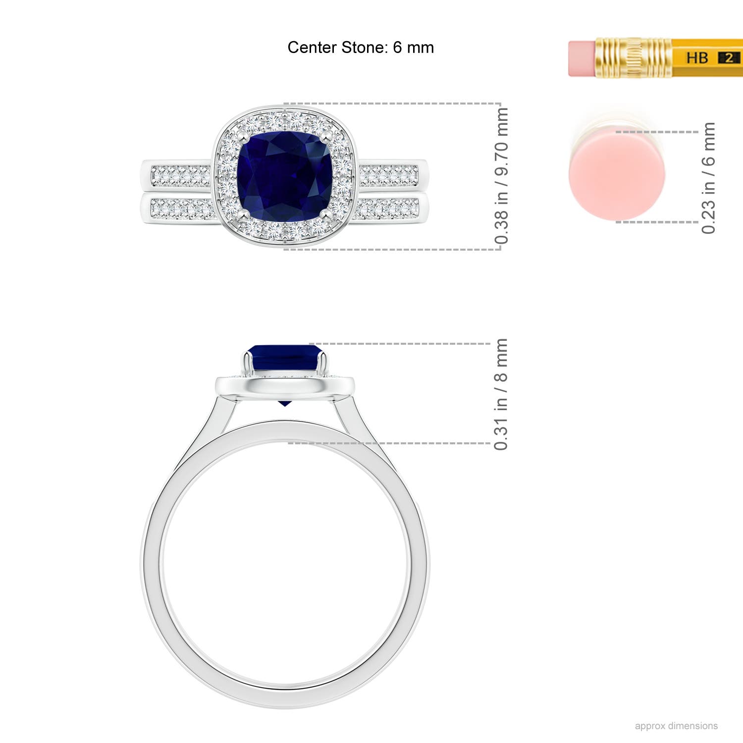 AA - Blue Sapphire / 1.45 CT / 14 KT White Gold